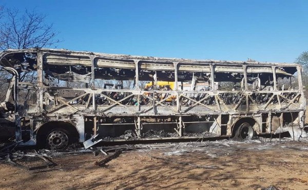 HORROR: 45 people burnt to death as bus catches fire