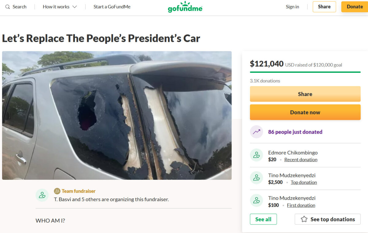 Chamisa says ‘humbled’ after citizen initiative raises US$120k for bulletproof car