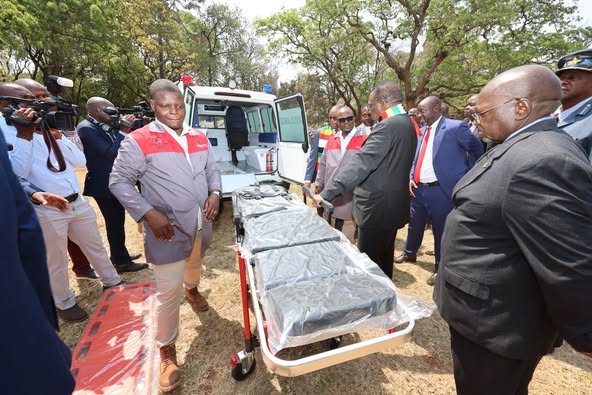 President Mnangagwa Receives Ambulances and Vehicles Donated by Wicknell Chivayo Amidst Ongoing Feud with Advocate Fadzai Mahere