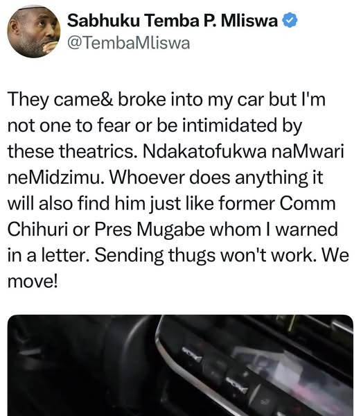 Temba Mliswa Issues Fierce Warning After Car Break-In, Sparks Speculation Over Political Rift